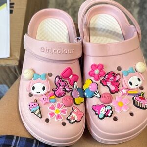 Adorable Pink Kids Sandals with Fun Charms